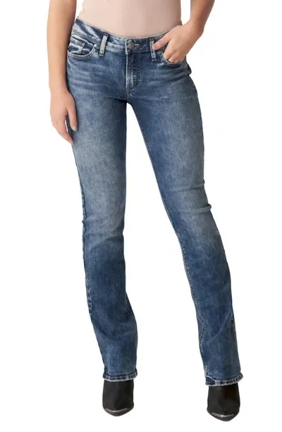 Silver Jeans Co. Elyse Mid Rise Slim Bootcut Jeans In Indigo