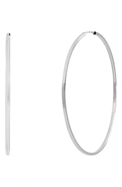 Bony Levy Essentials 14k Gold Thin Hoop Earrings In White Gold