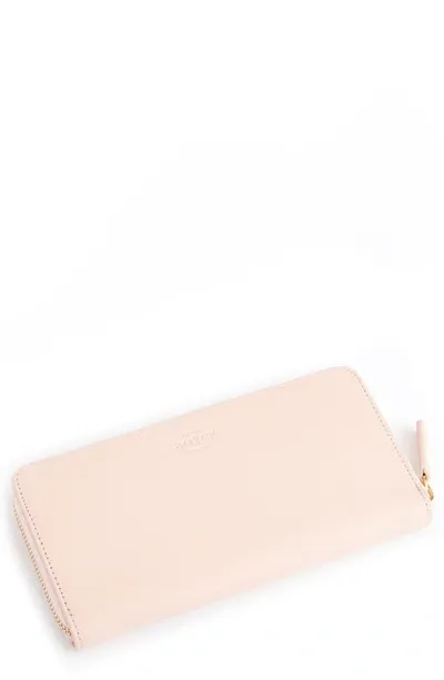 Royce Continental Rfid Leather Zip Wallet In Light Pink