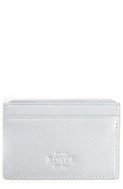 Royce Rfid Leather Card Case In Silver