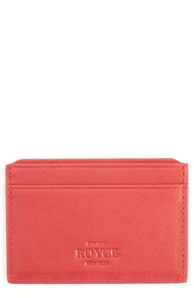 Royce Rfid Leather Card Case In Red