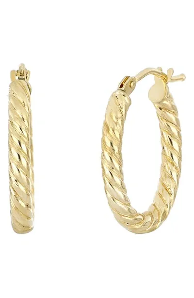 Bony Levy 14k Gold Twisted Oval Gold Hoop Earrings In Yellow Gold