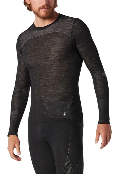 Smartwool Intraknit Merino 200 Long Sleeve T-shirt In Black-white