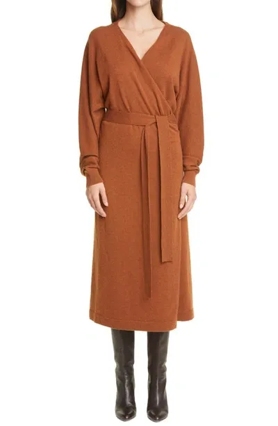 Lafayette 148 Dolman Sleeve Kindcashmere Cardigan Dress In Cappuccino Melange