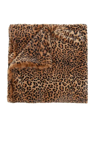 Apparis Brady Faux Fur Blanket In Leopard