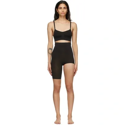 Skims Black Seamless Sculpt Solution Shorts In Onyx