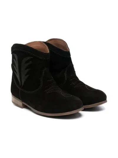 Pèpè Kids' Suede Ankle Boots In Black