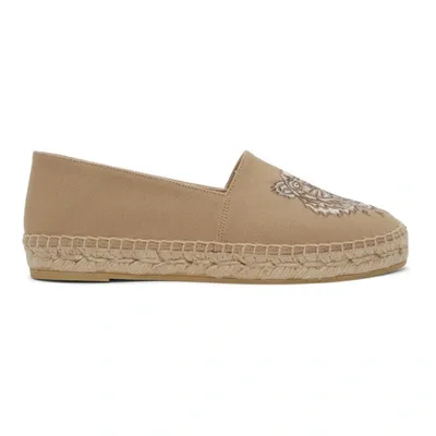 Kenzo Tiger Motif Embroidered Espadrilles In Beige