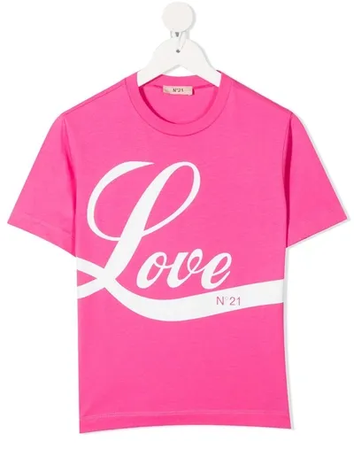 N°21 Teen Love Crew Neck T-shirt In Pink