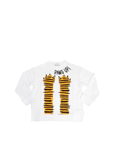 Stella Mccartney Kids' Paw Sweatshirt In White