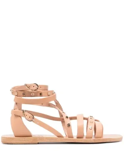 Ancient Greek Sandals Satira Nails Flat Sandals In Neutrals