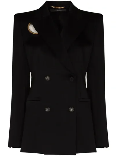 Versace Cut-out Detail Ring Blazer In Black