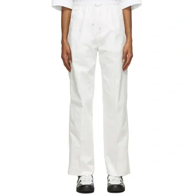 Valentino White Gabardine Drawstring Trousers