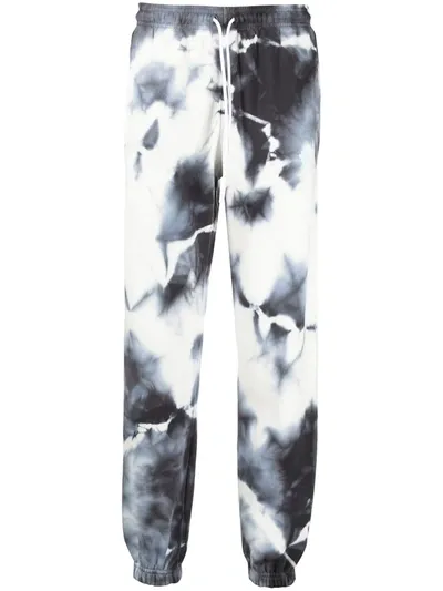 Marcelo Burlon County Of Milan White Tie Dye Patterned Jumpsuit In Multicolour