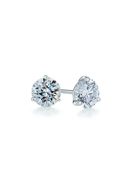 Kwiat Round Brilliant Cut Diamond & Platinum Stud Earrings