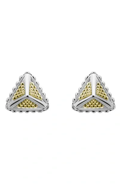 Lagos Ksl Two-tone Pyramid Stud Earrings In Silver/gold