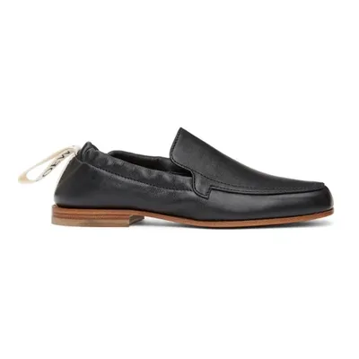 Loewe Logo-detailed Leather Collapsible-heel Loafers In Black