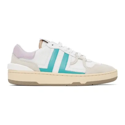 Lanvin White & Pink Mesh Clay Low Sneakers