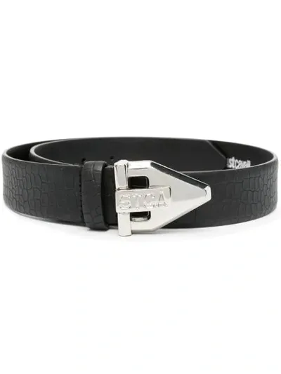 Just Cavalli Croc-effect Belt In Black