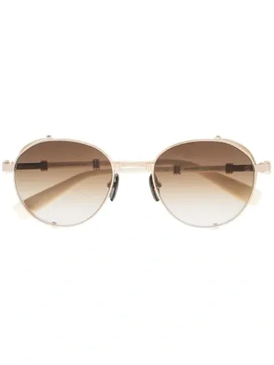 Balmain Eyewear Round Tinted Sunglasses In Gold