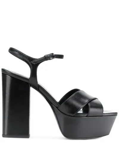 Saint Laurent Farrah 80 Sandals In Black