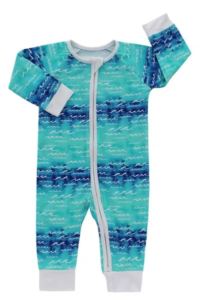 Coco Moon Babies' Nalu Waves Romper In Blue