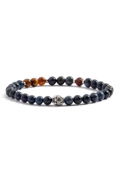 Jonas Studio Men's Sterling Silver, Dumortierite, Tiger Eye & Red Jasper Beaded Bracelet In Blue Sapphire