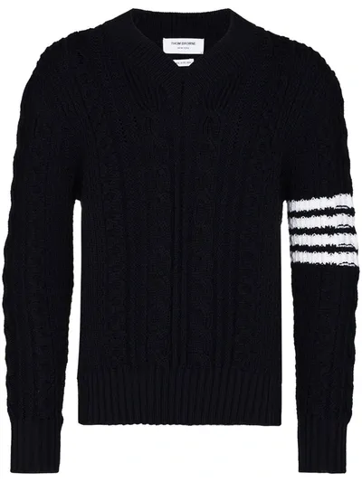 Thom Browne Blue 4-bar Stripe Merino Wool Sweater In 蓝色