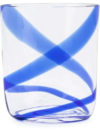 Carlo Moretti Striped Glass In Blue