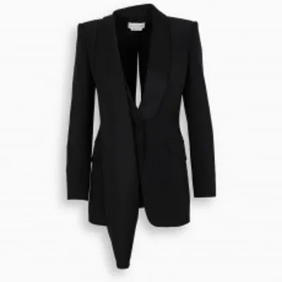 Alexander Mcqueen Cady Jacket In Black With Rear Opening