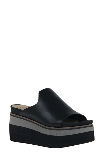 Naked Feet Flow Wedge Slide Sandal In Black