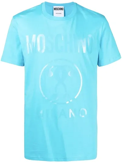 Moschino Logo-print Cotton T-shirt In Blue