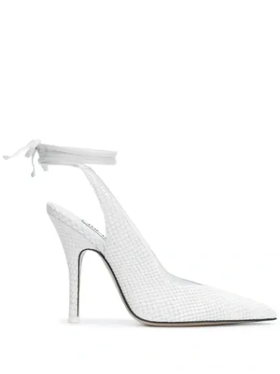 Attico Pointed Toe Pumps In White