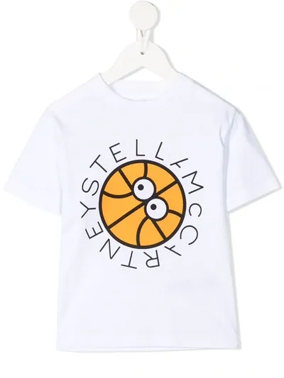 Stella Mccartney Kids' Little Boy's & Boy's Short Sleeve Basketball Logo T-shirt In White