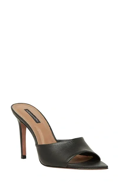 Bcbgmaxazria Dana Leather Slide Sandal In Black Patent