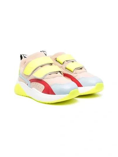 Stella Mccartney Teen Panelled Touch-strap Sneakers In Pink