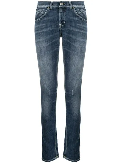 Dondup Stonewashed Mid-rise Jeans In Blau