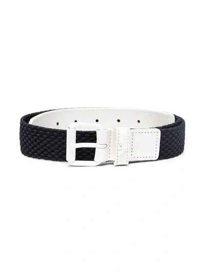 Emporio Armani Teen Buckle-fastening Two-tone Belt In Blue