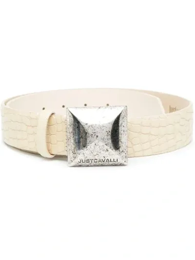 Just Cavalli Croc-effect Belt In Neutrals