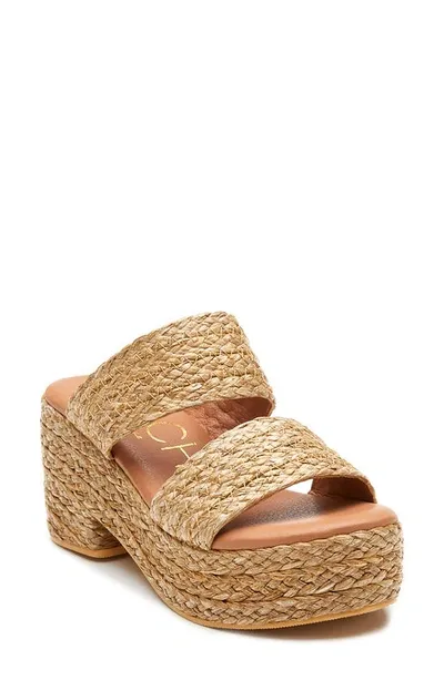 Coconuts By Matisse Ocean Ave Espadrille Platform Slide Sandal In Cognac