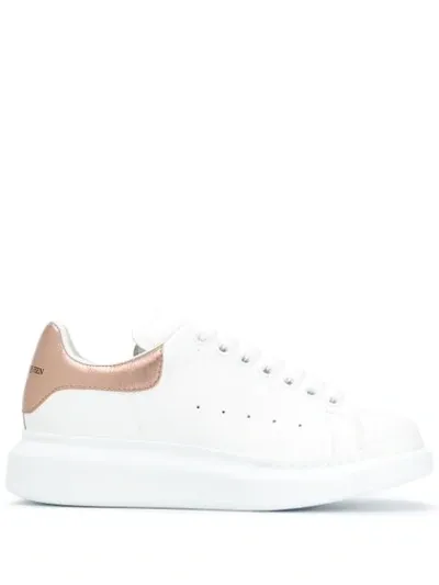 Alexander Mcqueen Oversized Metallic Leather Sneakers In White