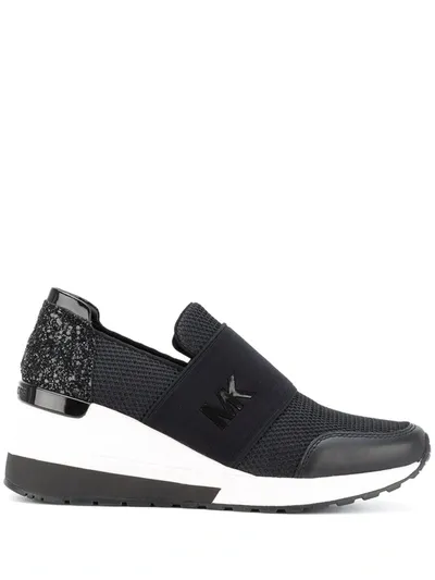 Michael Michael Kors Felix Scuba And Mesh Trainer In Black