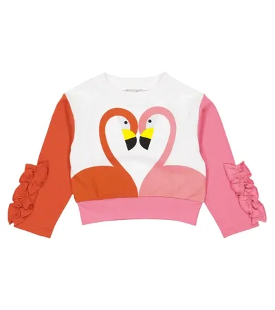 Stella Mccartney Teen Flamingo-print Sweatshirt In White