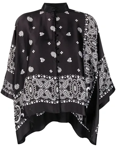 Sacai Archive Print Mix Shirt In Black