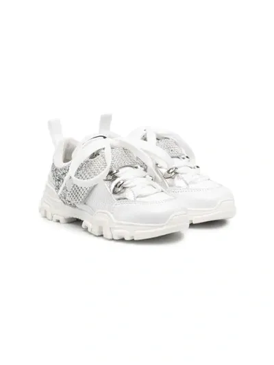 Monnalisa Kids' Stud-embellished Chunky Sneakers In White