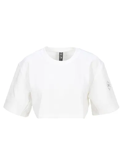 Adidas By Stella Mccartney Future Playground Cropped Active Tee In White