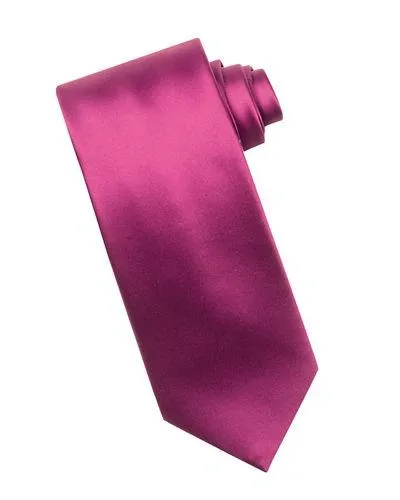 Stefano Ricci Solid Silk Satin Tie In Magenta