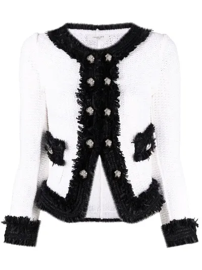 Charlott Decorative-button Jacket In White