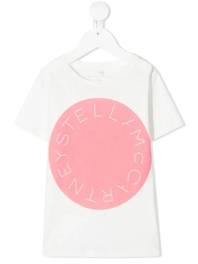 Stella Mccartney Kids' Logo-print Short-sleeve T-shirt In White