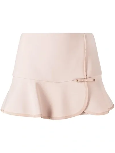 Red Valentino Bow-detail Flare-hem Skort In Pink